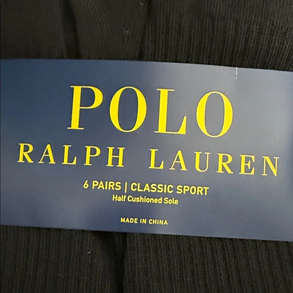 Polo Ralph Lauren Classic Black Athletic Socks - 6 Pack